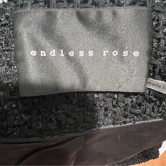 NWT Endless Rose Contrast Collar Tweed Mini Dress size medium women with pockets - Picture 16 of 16